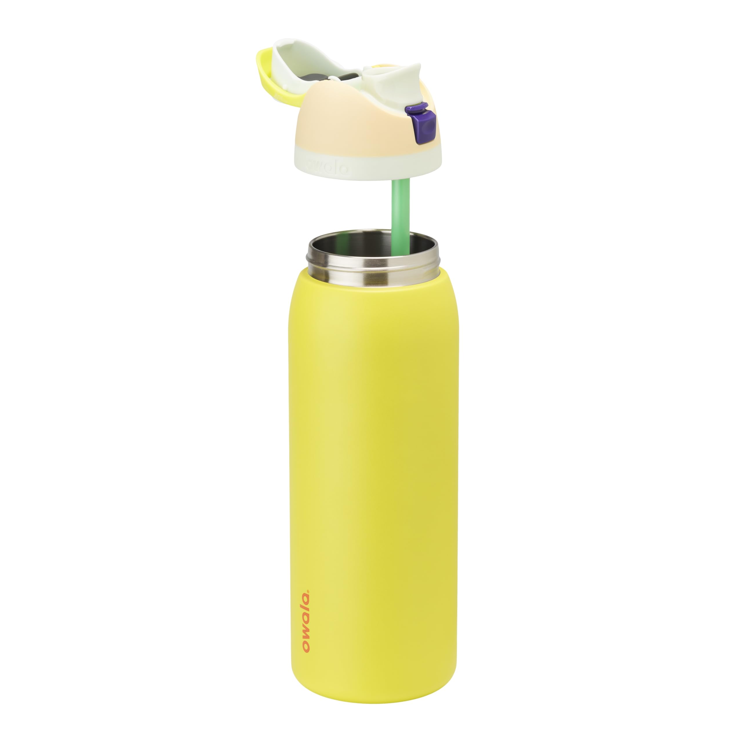 Amazon | Owala Lemon Freesip ステンレススチールボトル 40オンス 1個